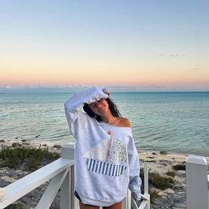 Blue Sailboat Graphic Top